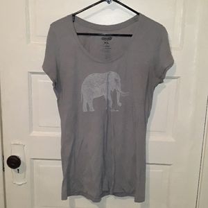 Gray elephant shirt.